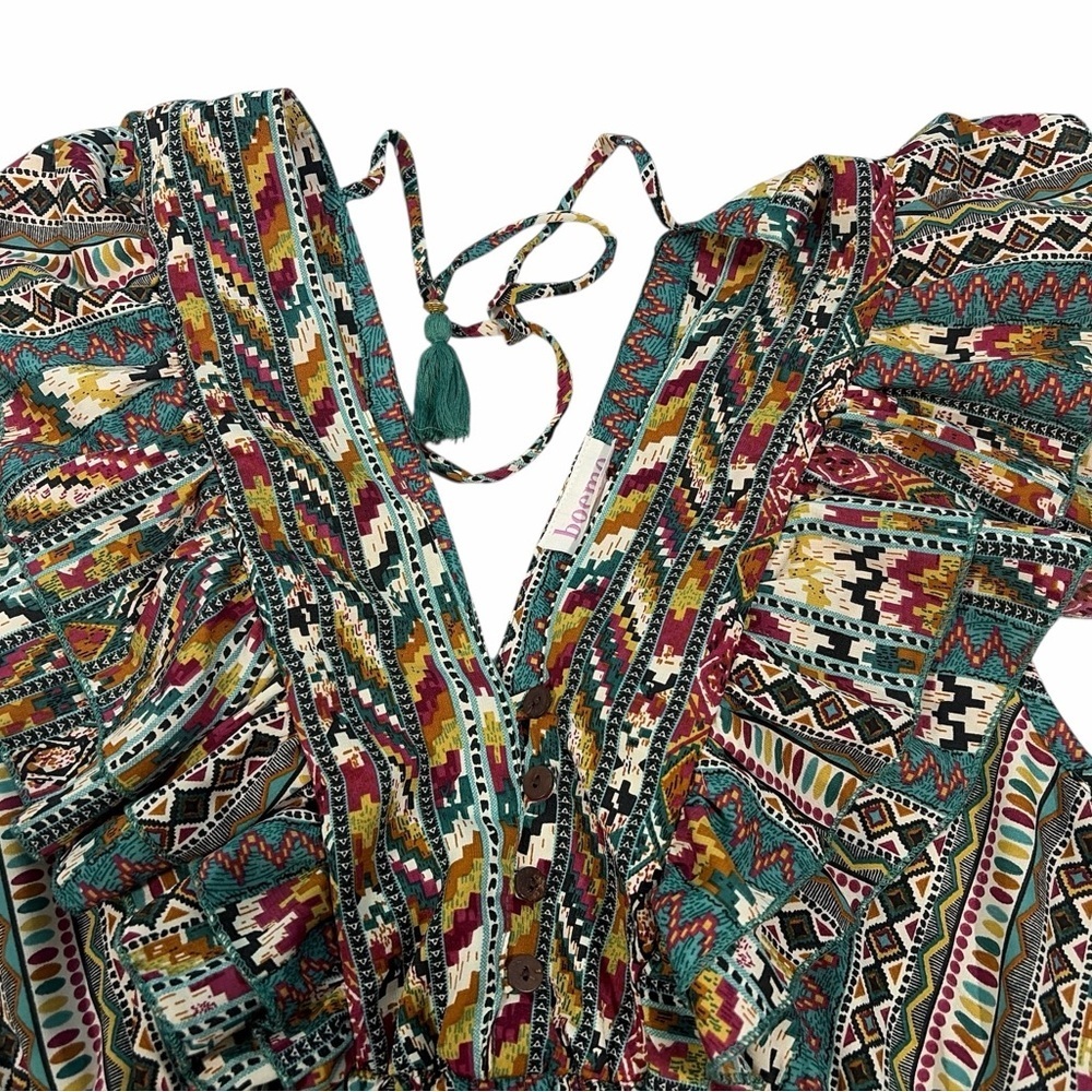 Boemo Anthropologie Short Women Dress Paisley Size M Medium - Picture 4 of 11